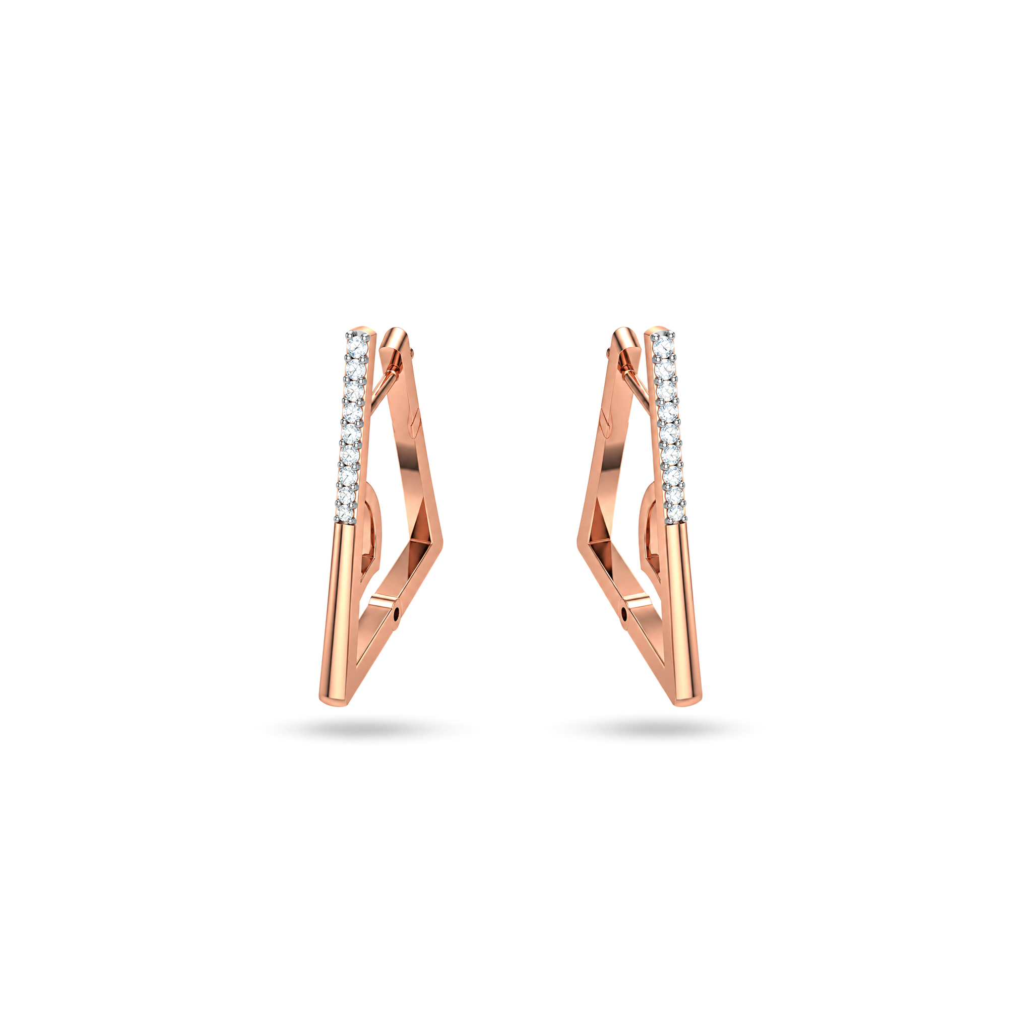 DIAMOND DELICACY TRIANGLE HOOP EARRINGS