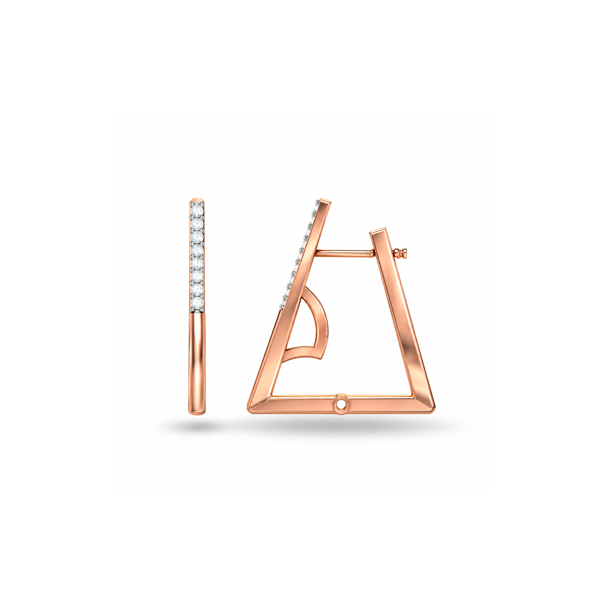 DIAMOND DELICACY TRIANGLE HOOP EARRINGS - Image 2