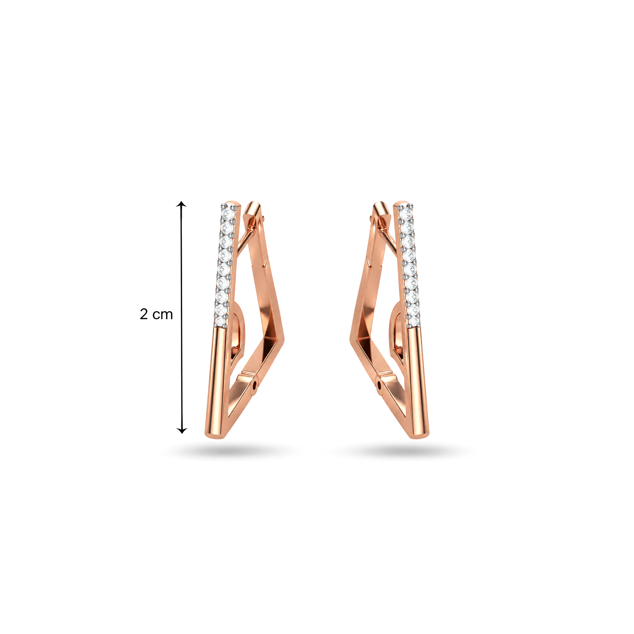 DIAMOND DELICACY TRIANGLE HOOP EARRINGS - Image 3