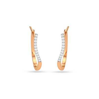 CURVED RADIANCE SINGLE LINE HOOP EARRINGS
