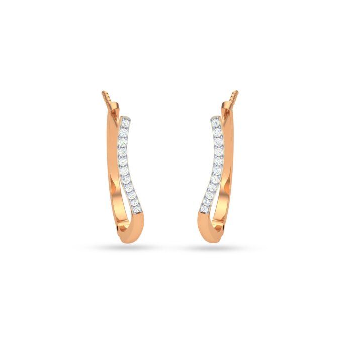 CURVED RADIANCE SINGLE LINE HOOP EARRINGS