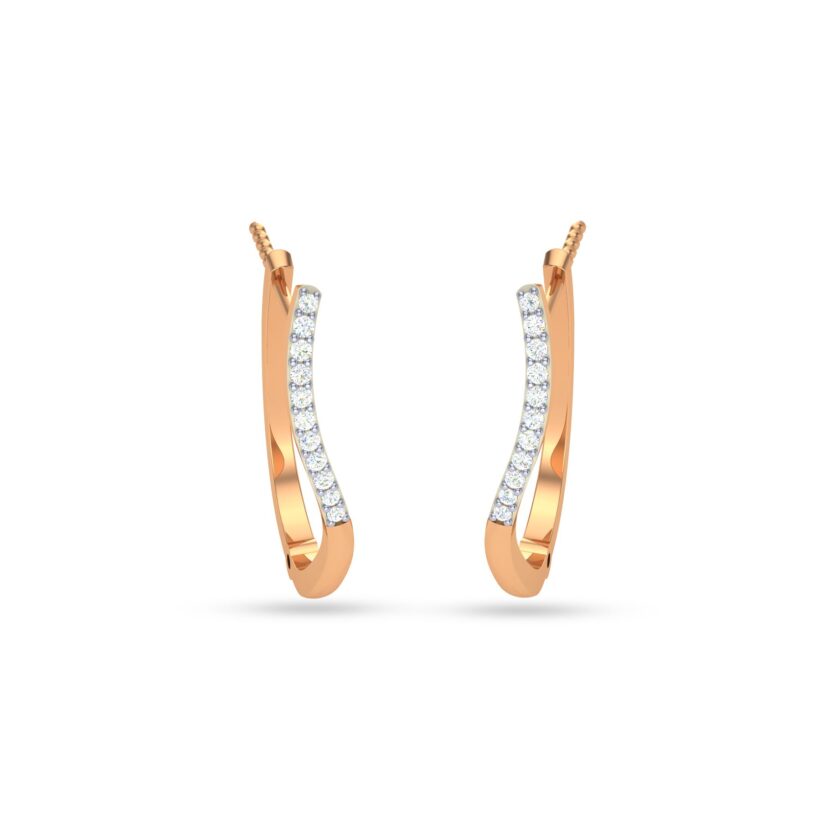 CURVED RADIANCE SINGLE LINE HOOP EARRINGS
