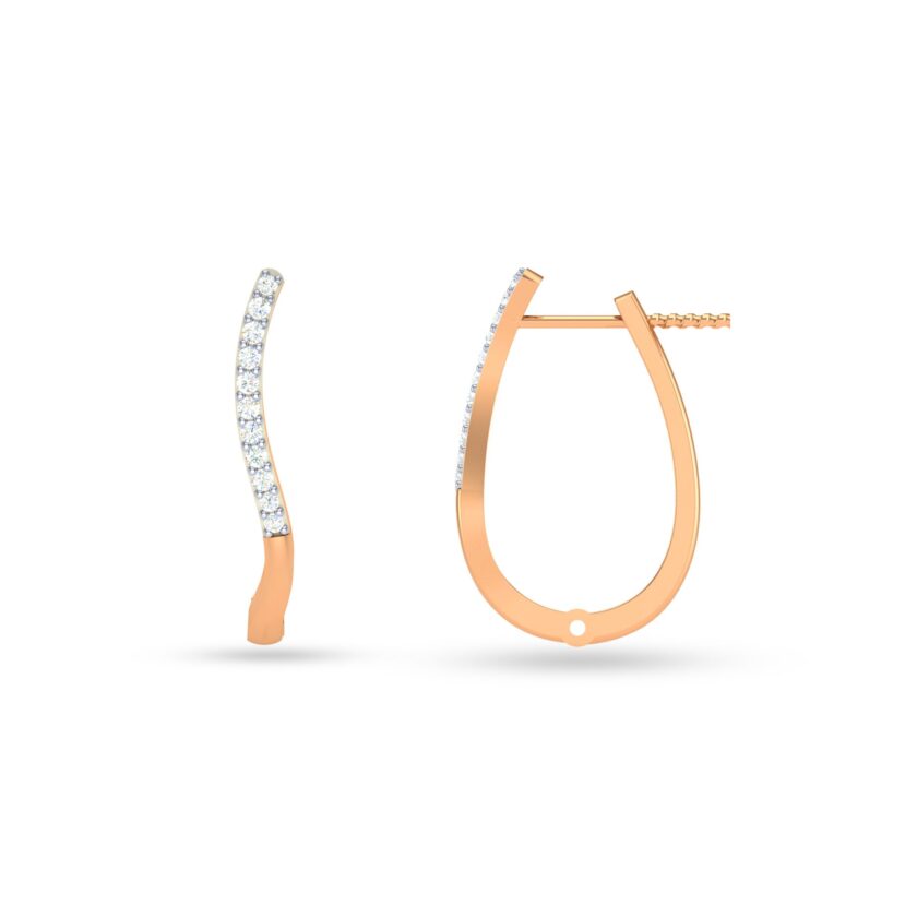 CURVED RADIANCE SINGLE LINE HOOP EARRINGS - Image 2