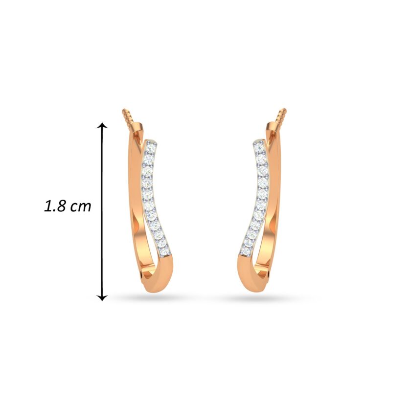 CURVED RADIANCE SINGLE LINE HOOP EARRINGS - Image 3