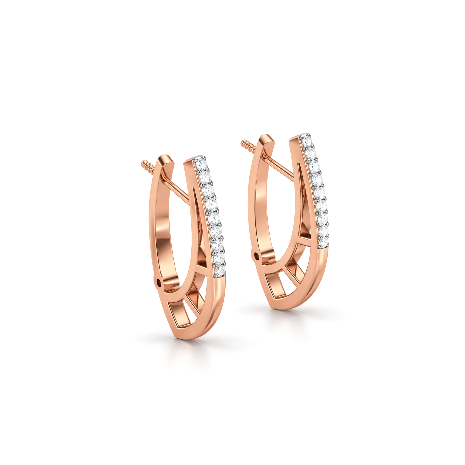 ELEGANT HARMONY DIAMOND HOOP EARRINGS