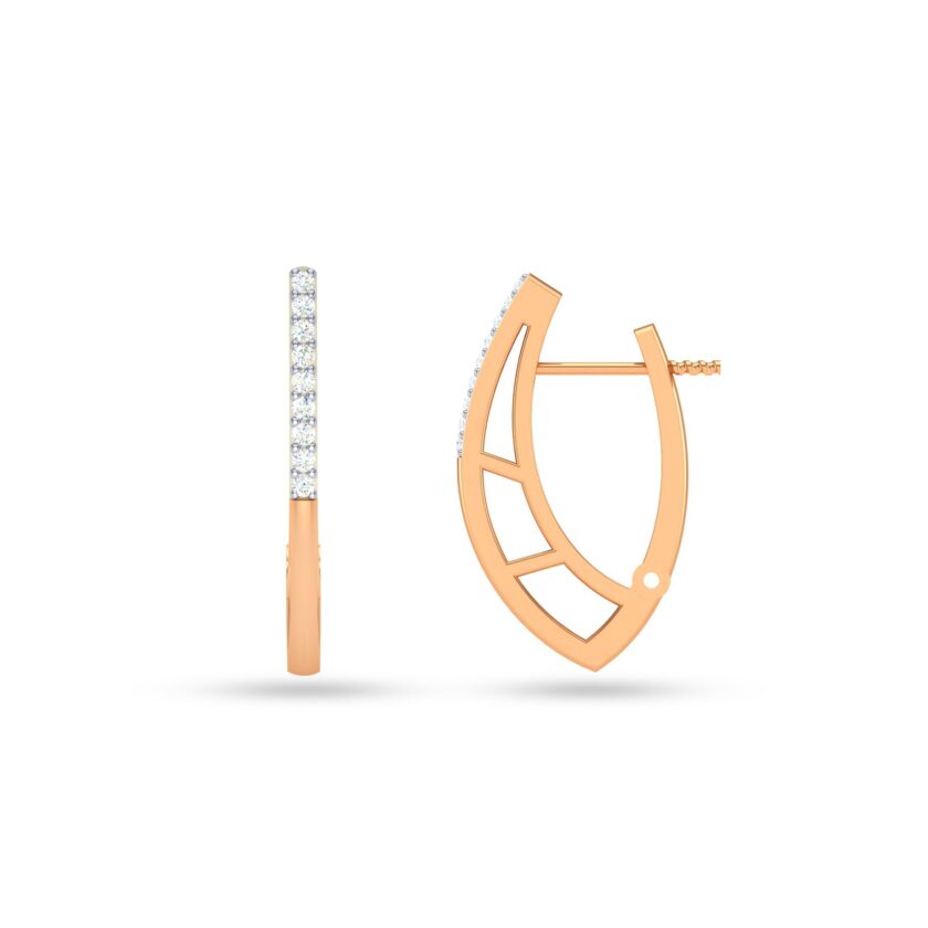 ELEGANT HARMONY DIAMOND HOOP EARRINGS - Image 2