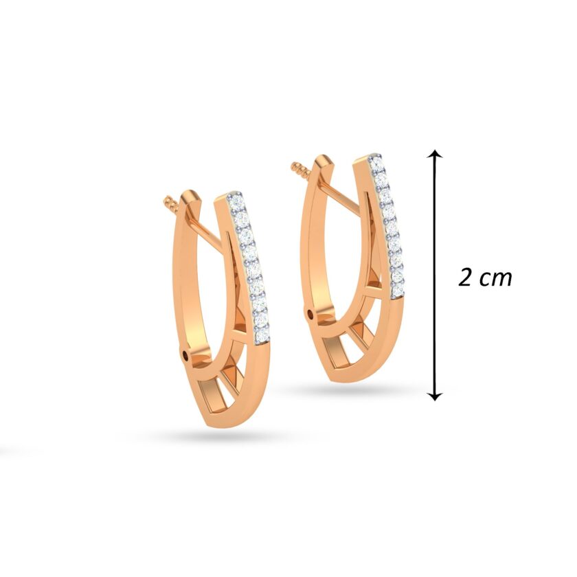 ELEGANT HARMONY DIAMOND HOOP EARRINGS - Image 3