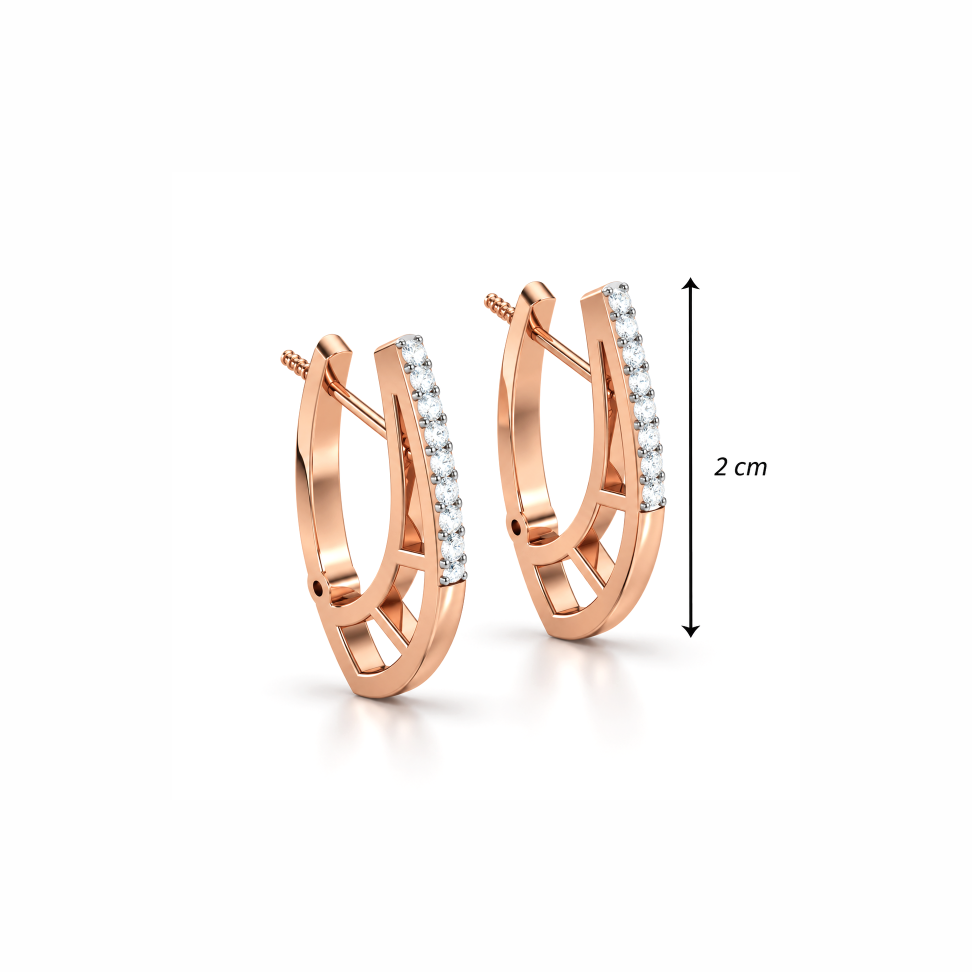 ELEGANT HARMONY DIAMOND HOOP EARRINGS - Image 3