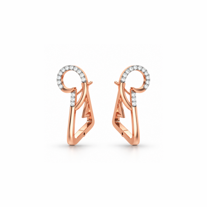ELEGANT GEOMETRIC FLOW HOOP BALI EARRINGS