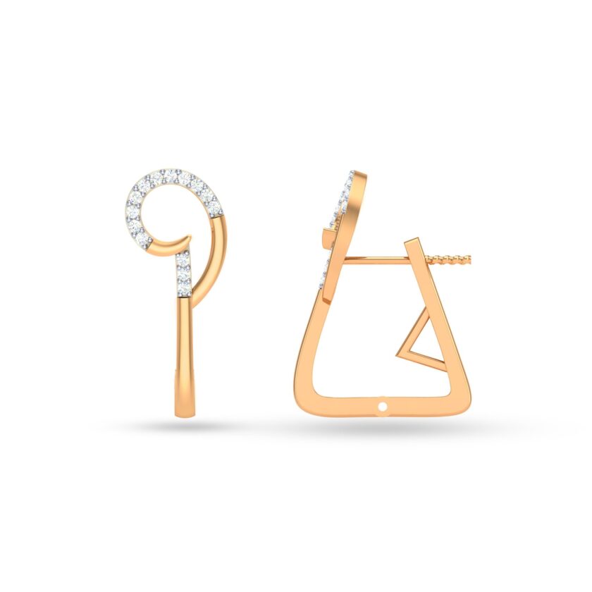 ELEGANT GEOMETRIC FLOW HOOP BALI EARRINGS - Image 2