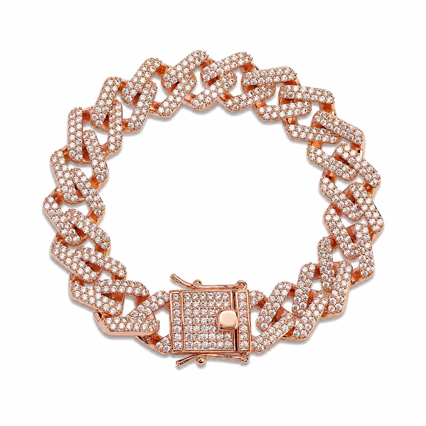 Cuban-Style Chain Diamond Gents bracelet