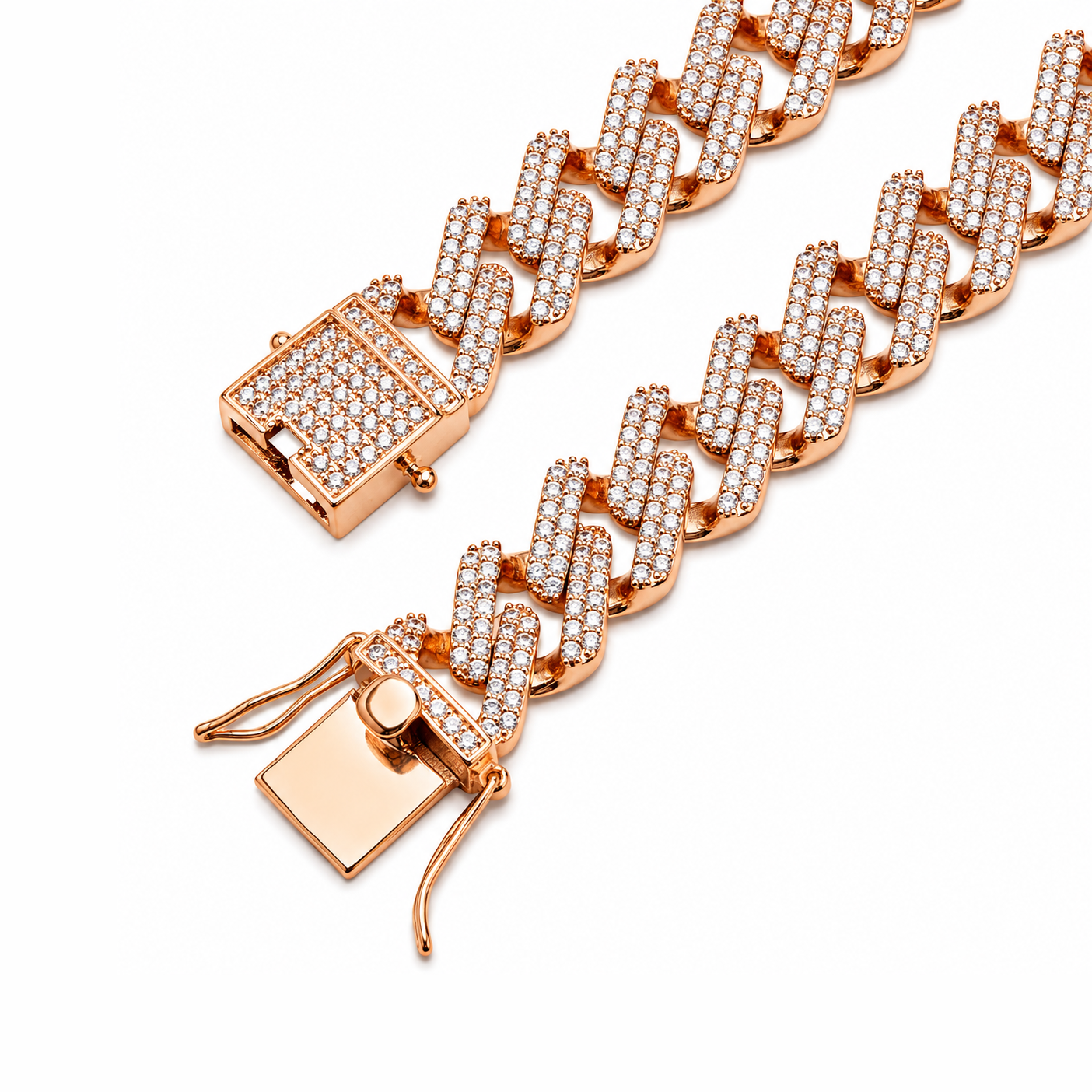 Cuban-Style Chain Diamond Gents bracelet - Image 2