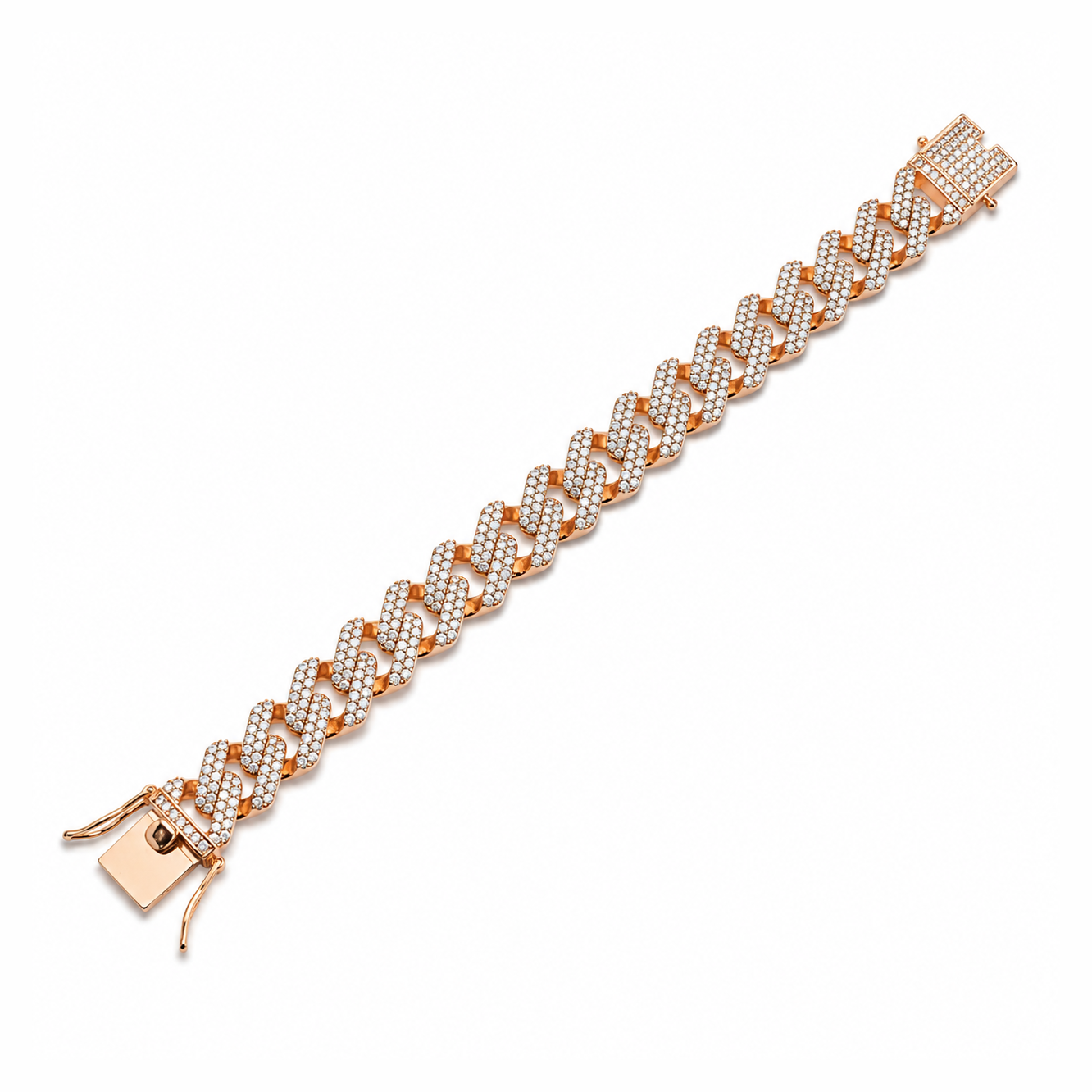 Cuban-Style Chain Diamond Gents bracelet - Image 3
