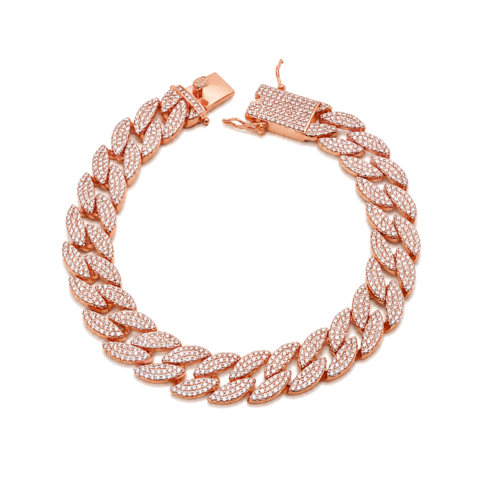 Interwoven Chain-Style Diamond Gents Bracelet