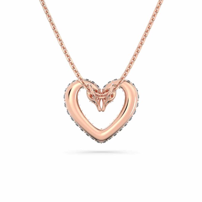 Rose Gold Coloured Una Pave Heart Crystal Pendant