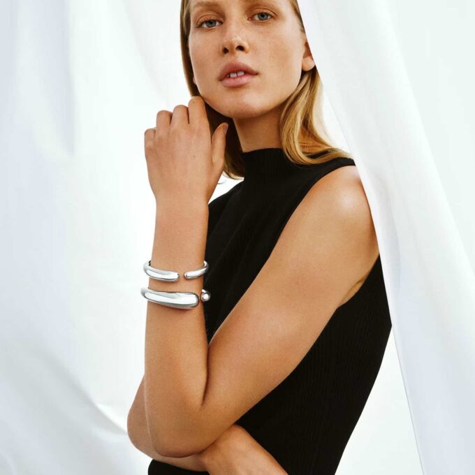 Sterling Silver Mercy Mega Bangle S_M