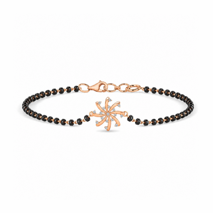 Radiant Sunburst Diamond Mangalsutra Bracelet