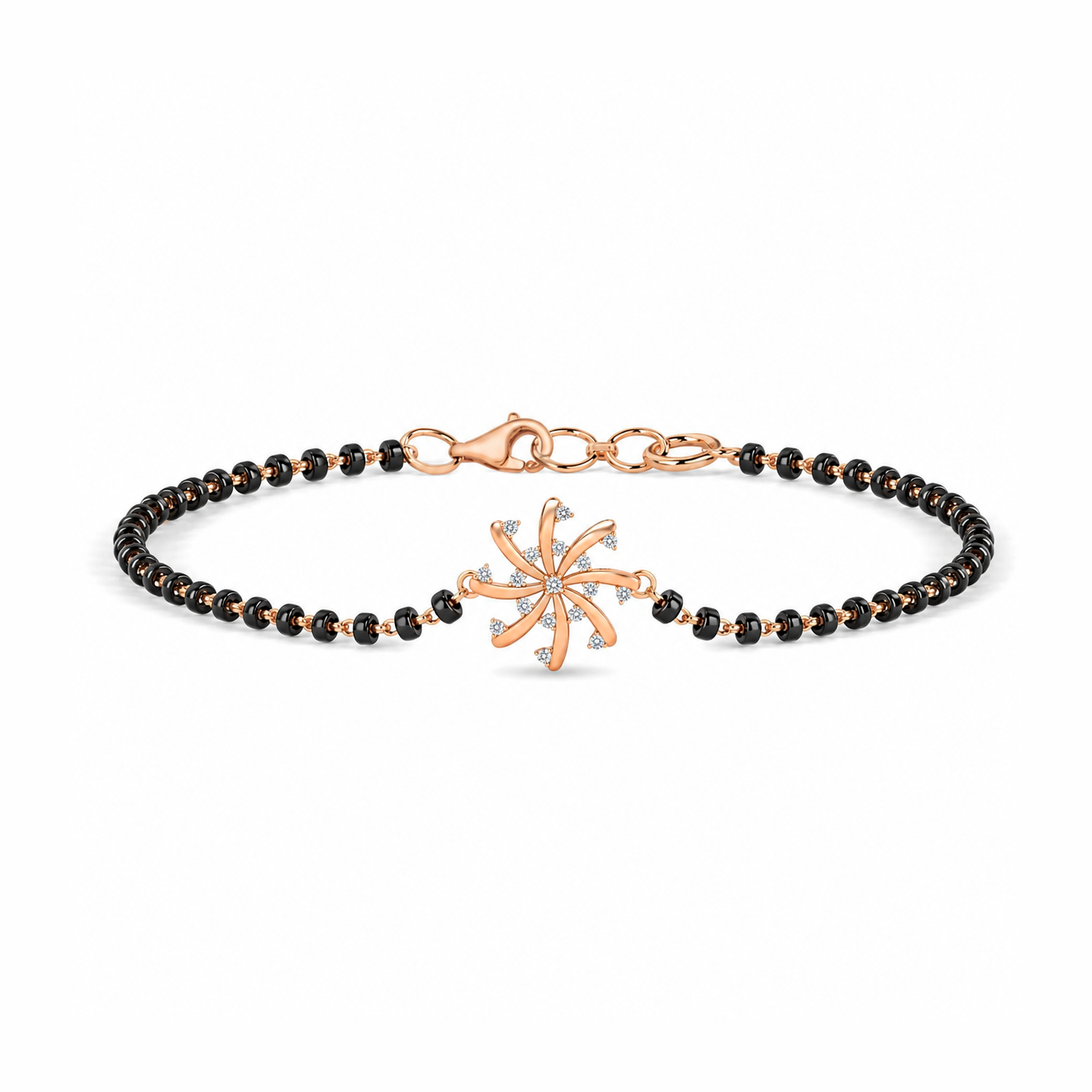 Radiant Sunburst Diamond Mangalsutra Bracelet