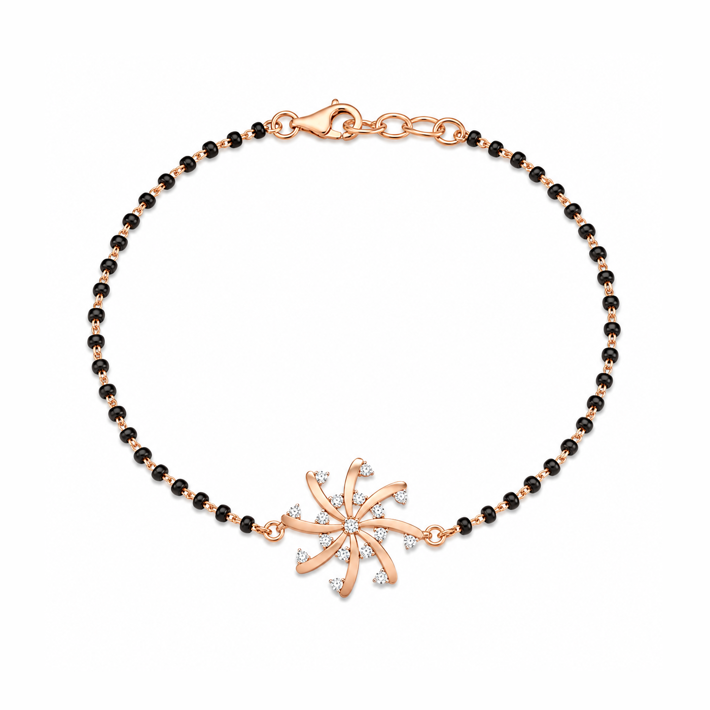 Radiant Sunburst Diamond Mangalsutra Bracelet - Image 2