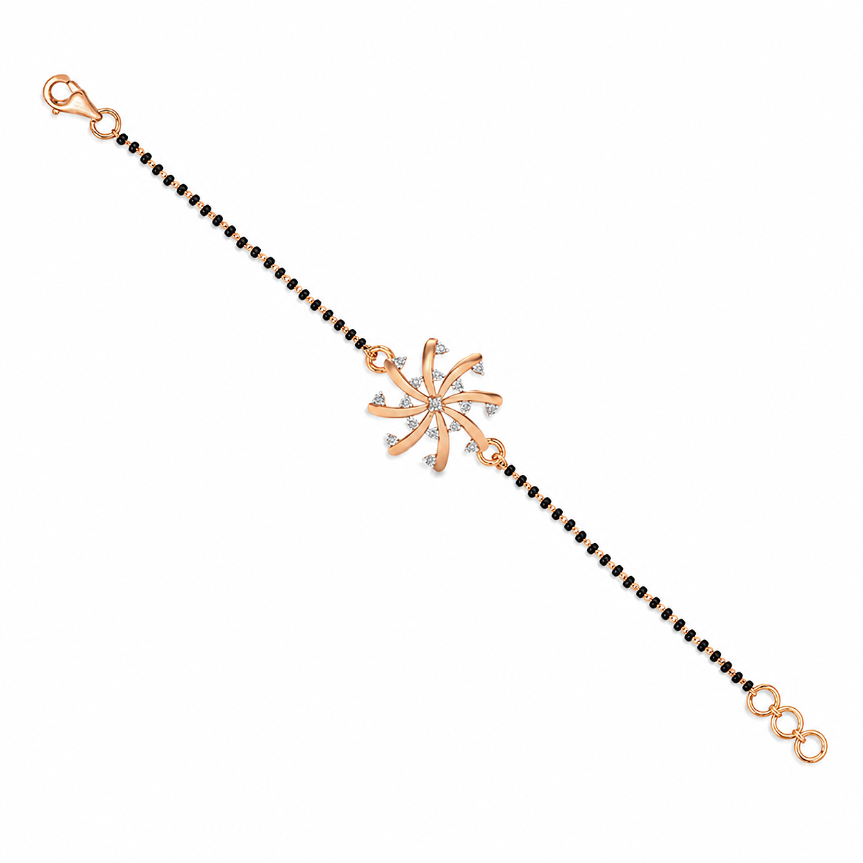 Radiant Sunburst Diamond Mangalsutra Bracelet - Image 3