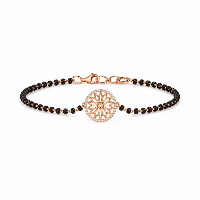 Turkish Floral Diamond Fusion Mangalsutra Bracelet