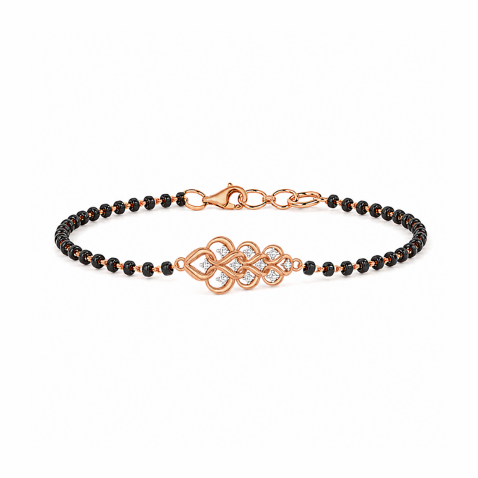 Eternal Bond Interwoven Diamond Mangalsutra Bracelet