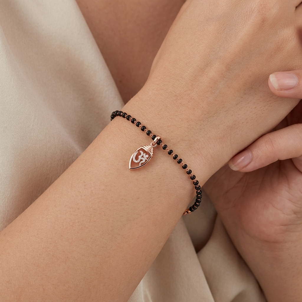 Sacred Aum Diamond Mangalsutra Bracelet - Image 4