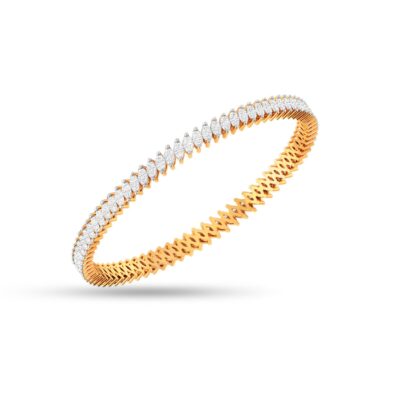Exquisite Single-Line Marquise Diamond Bangle