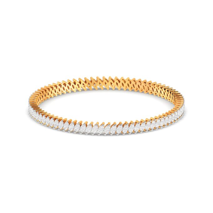 Exquisite Single-Line Marquise Diamond Bangle
