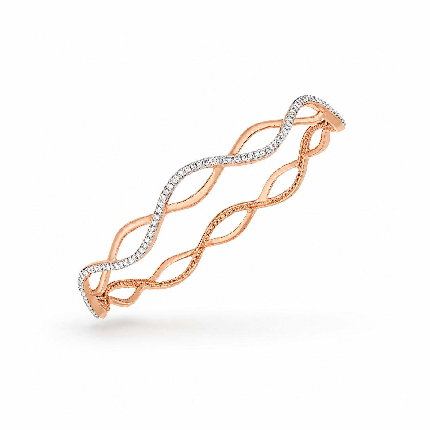 Elegance Modern Twist Diamond Bangle