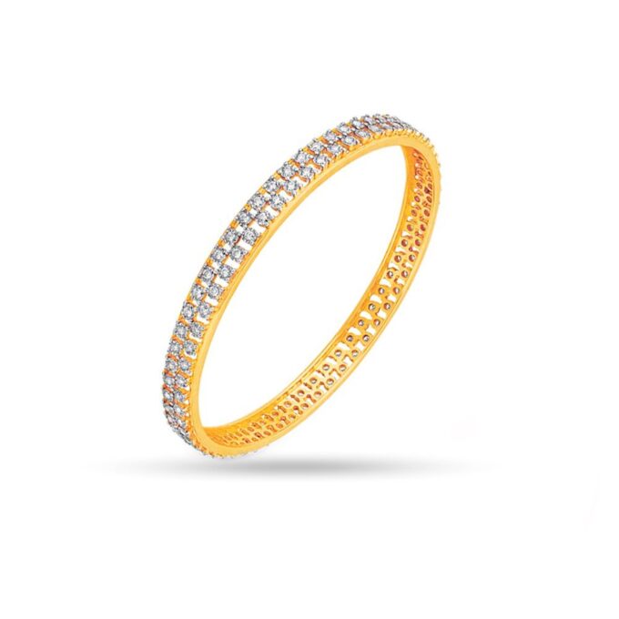 Stunning Two-Line Diamond Bangle
