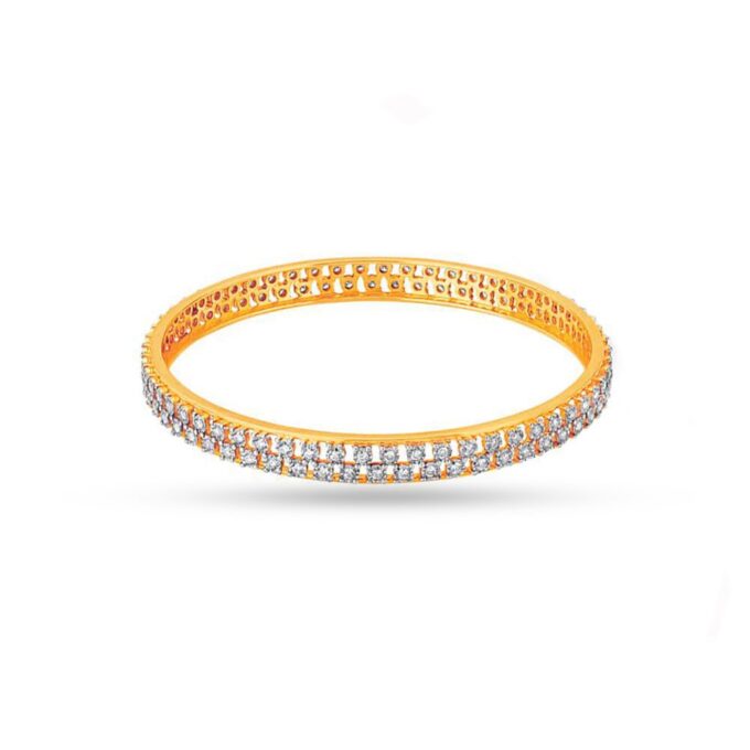 Stunning Two-Line Diamond Bangle