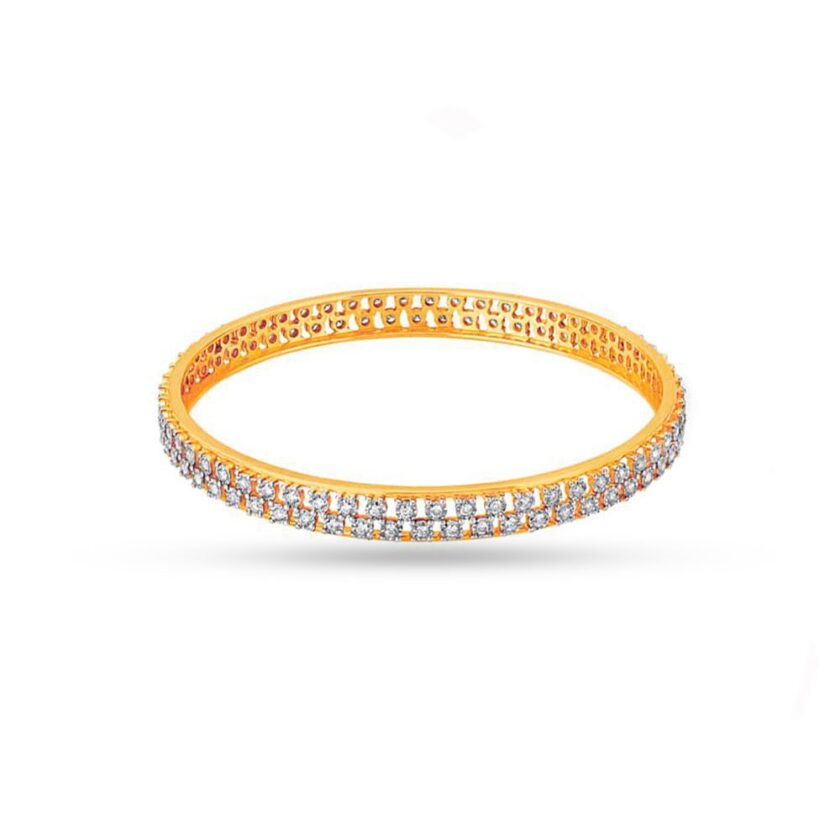 Stunning Two-Line Diamond Bangle - Image 2