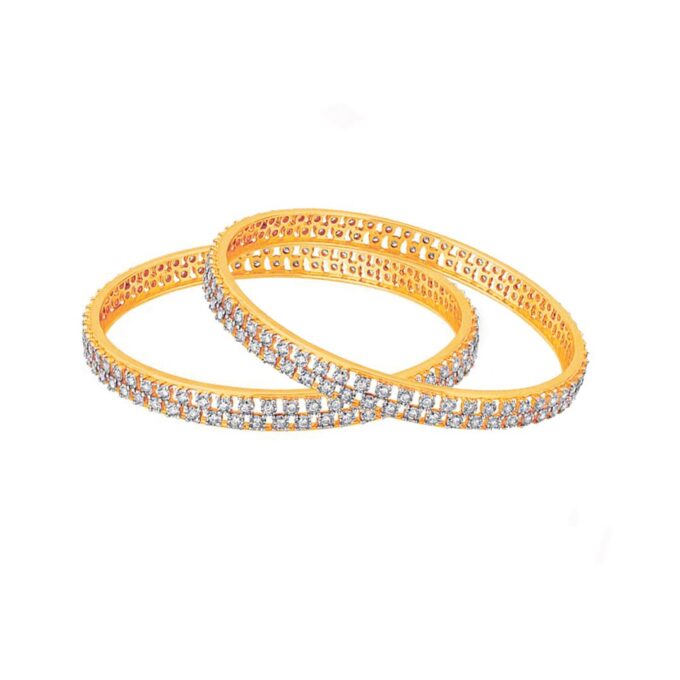 Stunning Two-Line Diamond Bangle