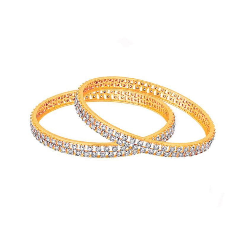Stunning Two-Line Diamond Bangle - Image 3