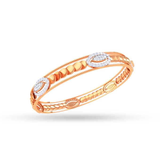 Oval Fusion Frame Diamond Bangle