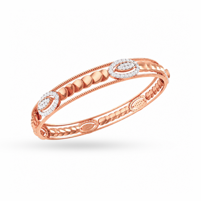 Oval Fusion Frame Diamond Bangle