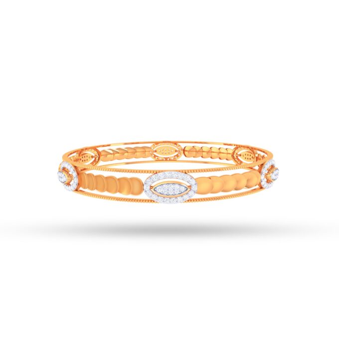 Oval Fusion Frame Diamond Bangle