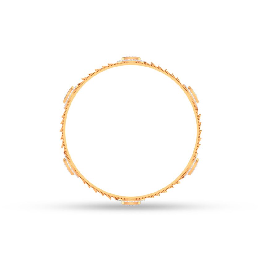 Oval Fusion Frame Diamond Bangle - Image 3