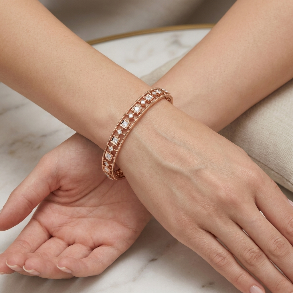 Charming Daily Wear Diamond Bangle - Image 4