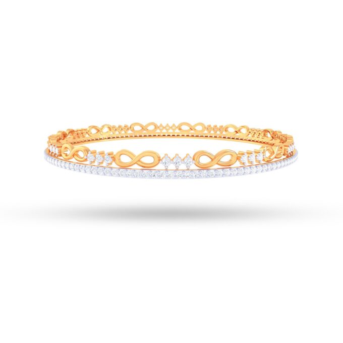 Captivating Single-Line Diamond Bangle