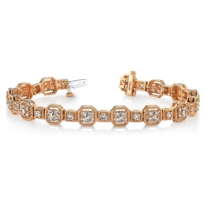 Geometric Harmony Diamond Tennis Bracelet