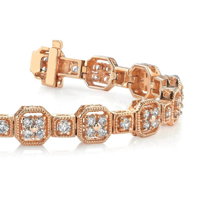 Geometric Harmony Diamond Tennis Bracelet