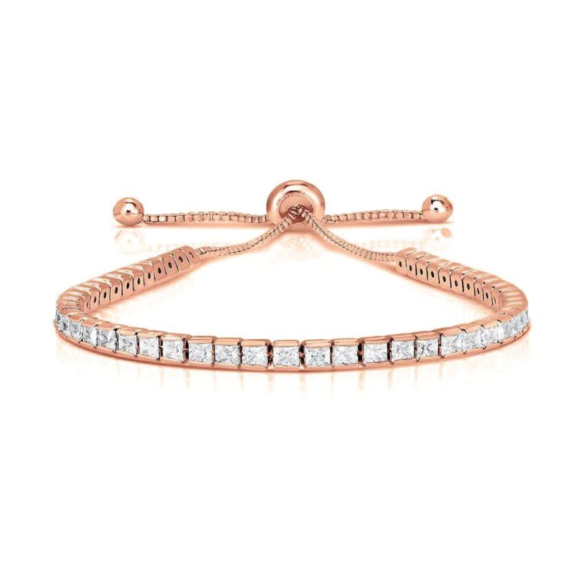 Zipper Elegance Princess Cut Tennis Bracelet