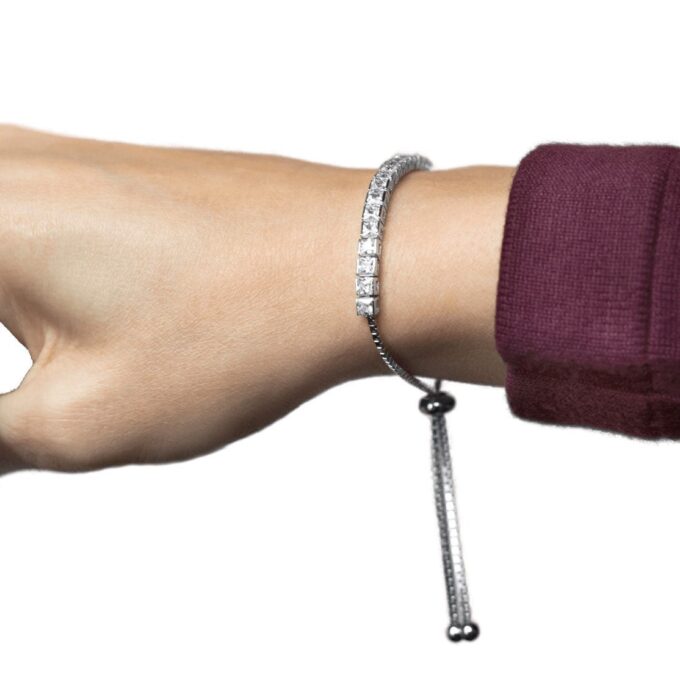 Zipper Elegance Princess Cut Tennis Bracelet