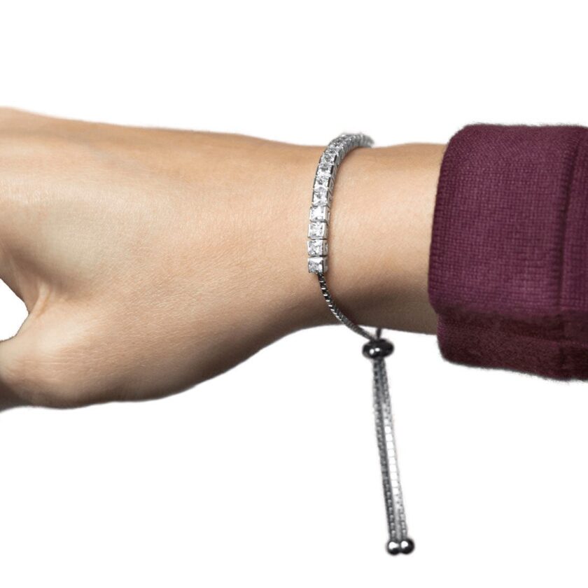 Zipper Elegance Princess Cut Tennis Bracelet - Image 2