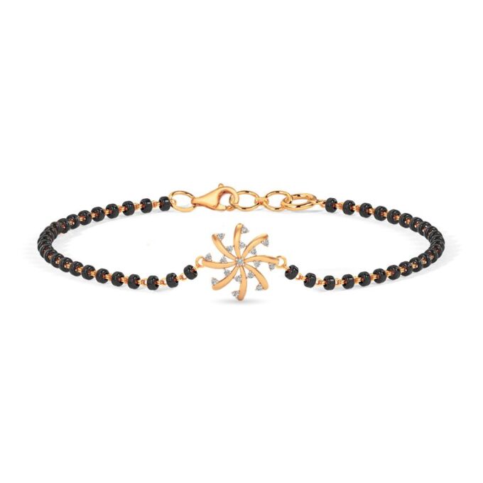 Radiant Sunburst Diamond Mangalsutra Bracelet