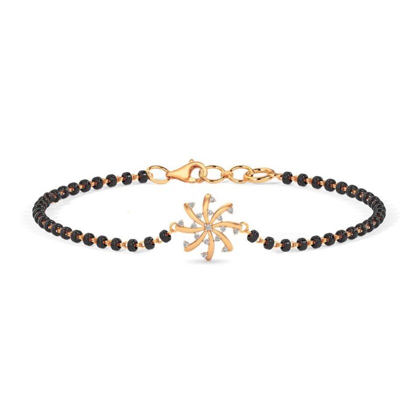 Radiant Sunburst Diamond Mangalsutra Bracelet