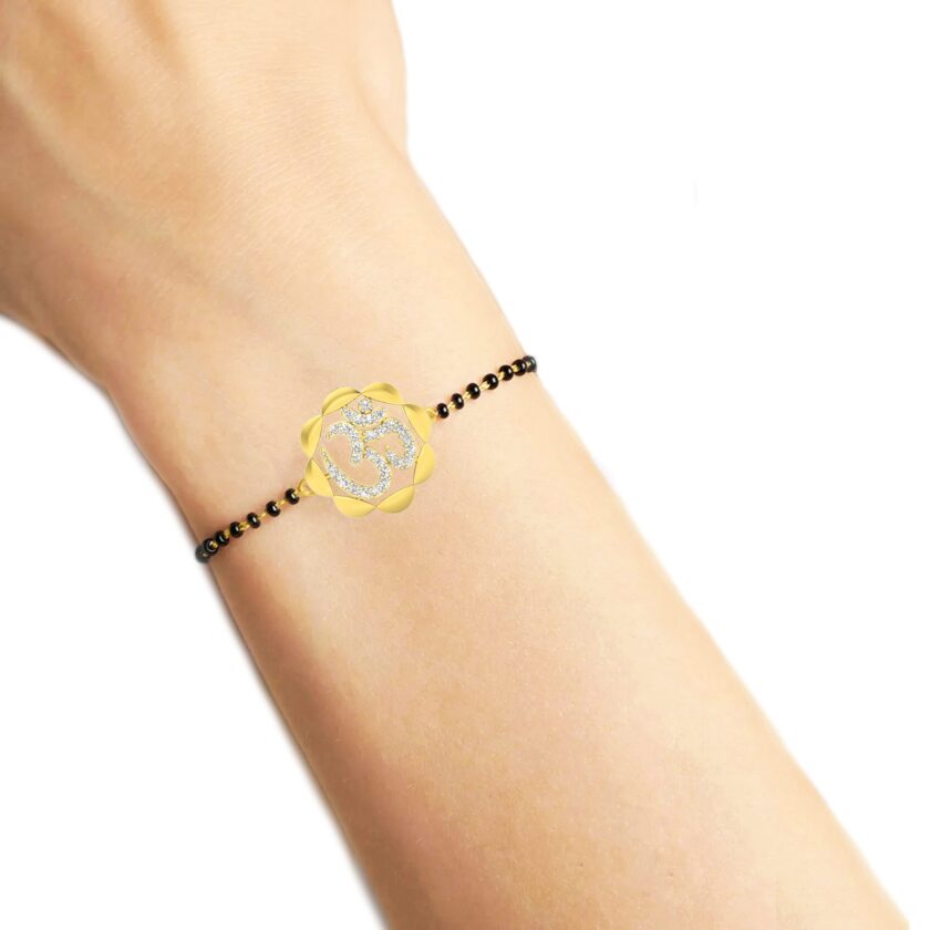 Divine Unity Diamond Aum Mangalsutra Bracelet - Image 4