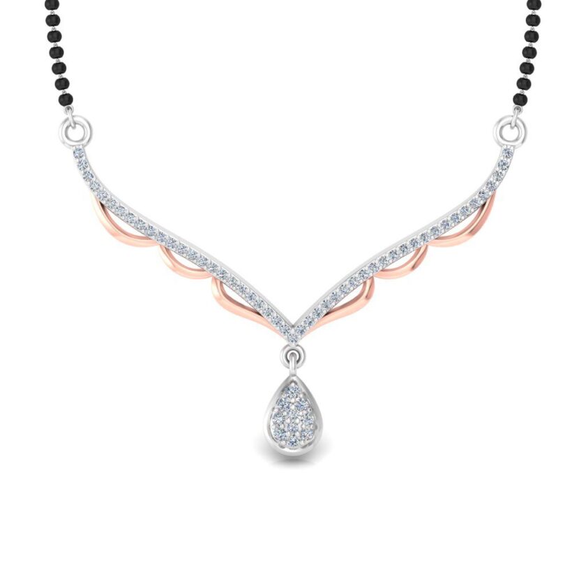 Harmony V-Drop Diamond Mangalsutra Pendant - Image 2